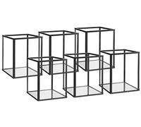 Phosphor Lot de 6 Petits bougeoirs en Verre Noir pour Mariage, fête, Vacances.