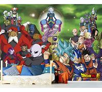 Photo murale en vinyle et papier peint Dragon Ball Super Ensemble de personnages Produit officiel Plusieurs tailles - Photo murale - Produit original - Décoration maison - DBS 200x150cm