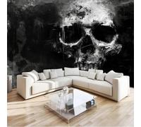 Photo murale - papier peint Poster mural moderne en intissé, motif crâne gothique, style dark fantasy, effet panoramique 3D, 400 cm x 280 cm, idéal pour chambre, salon ou chambre d'enfant. Affiche -