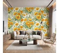 Photographie Papier Peint Panoramique Cosmos À Feuilles De Fougère 300X210Cm | Fresque Murale, Plantes À Fleurs De Jardin Papier Peint Intissé, Décoration Image Murale Pour Salon Chambre Bureau Tv