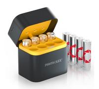 PHOTOOLEX Pile Rechargeable AA Lithium 8 Pack avec Chargeur, 3600 mWh Haute capacité Sortie de Haute Puissance 1,5 V Piles AA avec boîtier de Chargement et de Stockage, Plus de 1600 Cycles