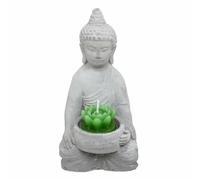 Atmosphera - Photophore Bouddha - Ciment - Gris - H15 cm