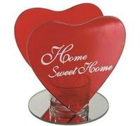 Photophore bougeoir coeur pour bougie chauffe-plat home sweet home Multi G