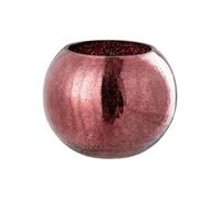 Photophore Boule en Verre Craquelée 20cm Rose