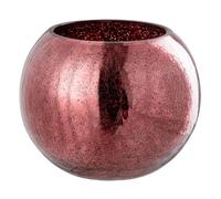 Photophore Boule en Verre Craquelée 20cm Rose