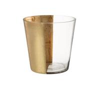 Photophore Design en Verre "Boe" 18cm Transparent & Or