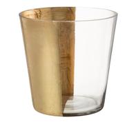 Photophore Design en Verre Boe 18cm Transparent & Or