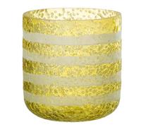 Photophore Design en Verre Lignes 15cm Jaune