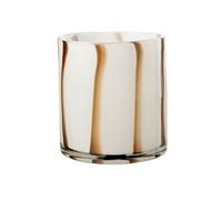 Photophore Design en Verre "Safaria" 18cm Blanc