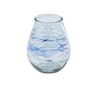 Photophore Design en Verre "Vague" 35cm Bleu