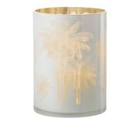 Photophore Design Palmier 24cm Bleu & Or