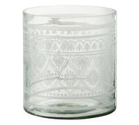 Photophore Design Verre Motifs 16cm Transparent