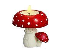 Photophore en forme de champignon - Bougeoir portable créatif en forme de champignon - Sculptures de table mignonnes et durables - Grand photophore avec adorable motif champignon - Décoration unique