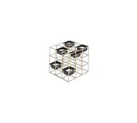 Photophore en métal design Tabia - L. 15 x l. 15 cm - Doré