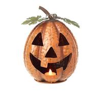 Photophore en métal en forme de citrouille d'Halloween | Décorations d'Halloween au design rustique