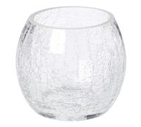 Photophore en Verre ""Craquelé"" 7cm Transparent