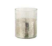 Photophore en Verre Déco Craquelé 20cm Argent