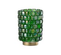 Photophore en Verre "Mosaïque" 20cm Vert
