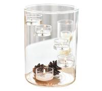 Photophore en Verre pour Bougie Chauffe-Plat Centre De Table Artistique en