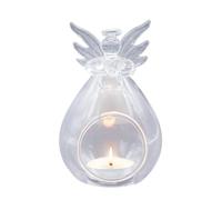 Photophore en verre transparent - Bougeoir ange souhaitant | Photophore, chandelier en verre d'ange résistant à la chaleur pour mariage, centres de table et décorations de fête | Décoration d'intéri
