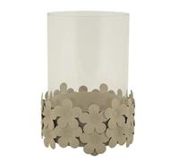 Photophore fleurie Mauro Ferretti C/Vetro Beige 12x16 cm