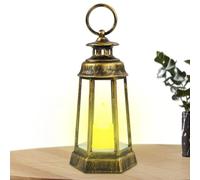 Photophore Lanterne Chaude Lanterne Éclairage Décoration Maison Ornement | Lampe LED décorative à main rétro rustique sans flamme pour décoration d'intérieur, salon, chambre à coucher, cuisine, bureau
