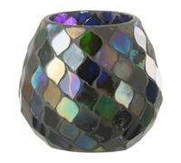 Photophore Mosaïque en Verre Carmen 11cm Mauve