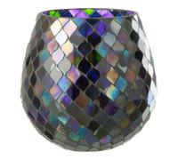 Photophore Mosaïque en Verre Carmen 17cm Mauve