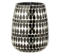 Photophore Mosaïque en Verre Chevel 16cm Noir