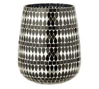 Photophore Mosaïque en Verre Chevel 21cm Noir