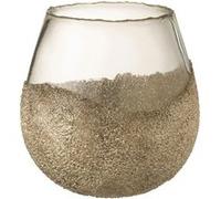 Photophore Rond Design "Perles" 18cm Or G