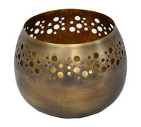 Photophore Rond en Laiton Mat Vieilli 12 x 9 cm