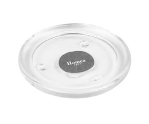 Photophore Rond Plat Verre 10cm Transparent