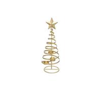 Photophore Sapin en Métal Soir de Noël 40cm Or