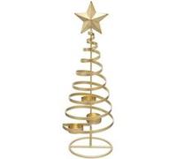 Photophore Sapin en Métal Soir de Noël 40cm Or G