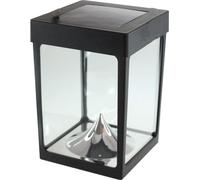Photophore Solaire Mini, Verre Noir, Lampe de Table, Énergie Solaire, 1 Ampoule