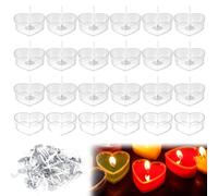 Photophore Transparent 50Pcs Bougies Chauffe Plat Vides De Forme de cœur