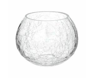 Photophore Verre Craquelé Transparent