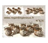 Photophores - Artisanat Français - N°826 - Verre Recyclé - Toile de Jute - Dentelle Vintage