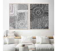 Photos,Affiche Géométrique Abstraite Peinture Toile Noir Blanc Impression D'Art Minimaliste Tableau Mural Moderne Style Nordique Salon Cuisine Chambre Décoration Intérieure-40*60cm*2PCS (Non encadré)