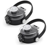 PHULWEL Auto Flip Lid pour Hydro Flask Wide Mouth - Lot de 2 bouchons pratiques avec poignée - Pour bouteilles d'eau à col large de 90 ml - Noir