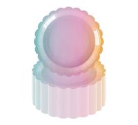 PHUNAT Lot de 50 assiettes en carton de couleur arc-en-ciel pour anniversaire, fête prénatale, décoration de fête à thème licorne 18 cm