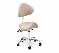 Physa Physa Mannheim Cream Chaise Selle De Cheval Crème Argent Dossier Et Siège Réglables en Hauteur Tabouret De Cheval avec Dossier Siège-Selle avec Dossier