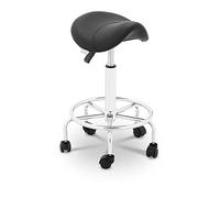 Physa Siège-Selle Assis Debout Ergonomique De Cheval Tabouret Physa Frankfurt Black (58-74 cm, 150 Kg, Pivotant, roulettes, Noir)