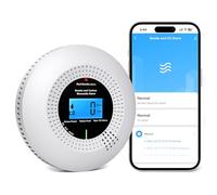 PHYSEN WiFi Détecteur de Fumée et de Monoxyde de Carbone, Durée de Vie de 10 Ans avec Batterie Remplaçable, avec Écran Numérique LCD Haute Précision, Certifié Normes EN14604 et EN50291, 1St