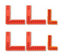 Piacolnic Lot de 6 Équerres de Positionnement à 90 Degrés, 3" 4" Pince de Positionnement à 90 Degrés, L Type Pinces à Angle Droit, Orange