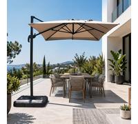 Concept Usine Parasol rectangulaire Piana 2x3m déporté rotatif Gris