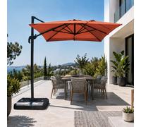 Concept Usine Parasol déporté Piana Rectangulaire 2x3m Rotatif Terracota Marron