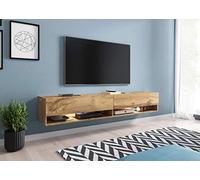 PIASKI Meuble TV 140/180 cm LOWBOARD A, Meuble TV, Meuble TV, Meuble TV (180 cm, Wotan LED)