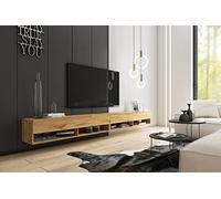 PIASKI Meuble TV Lowboard A 280 cm, Suspendu Avec Éclairage en Option, Pour Salon (Wotan)